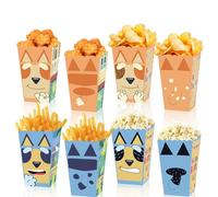 Bluey Popcorn Boîtes,Boîte à Popcorn 12 PCS Popcorn Conteneurs Partie Carton Bonbon Conteneur Fête Boites Cadeaux pour Noël Parti Collations Bonbons Popcorn et Cadeaux