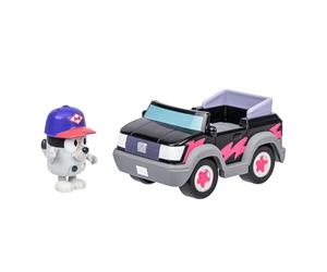 BLUEY Prends la Route et Ses Amis dans Cette Petite Voiture trop Mignonne, Transporte Muffin à Bord de la Voiture des livreuses de Pizza, Qui Peut accueillir Une Figurine articulée de 6 cm