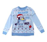 CERDÁ Pull tricot enfant Bluey motif de Noël et couleurs vives Bleu 4 ans fille