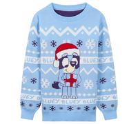 BlueY Pull de Noël, Pull Tricoté Confortable pour Fille - Cadeaux Enfants (7-8 Ans, Bleu)
