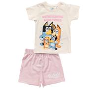 Bluey Pyjama 'Bluey & Family' beige / bleu / orange / rose / noir, Taille 110