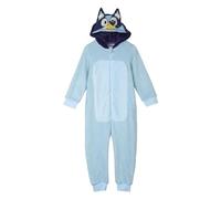 Bluey Pyjama d'hiver pour Enfants - Couleur Bleue - Taille 5 Ans - Une Pièce avec Fermeture Éclair - Pyjama Combinaison - 100% Polyester Coral Fleece