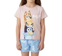 BlueY Pyjama pour Fille, T-Shirt à Manches Courtes et Short en Coton Doux, Tailles 3 à 6 Ans (FR/ES, Âge, 4 Ans, Taille Normale, Rose)
