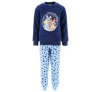 BlueY Pyjama pour Garçon, 2 Pièces T-Shirt en Velours et Pantalon Long pour Fille, Pyjama en Polaire Douce, Taille 3 Ans | Bleu Foncé
