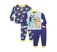 Bluey Pyjamas pour garçons | Lot de 2 Pyjamas pour Enfants | Pack de Deux Pyjamas pour garçons | Bleu | De 18 Mois à 8 Ans | Produit Officiel