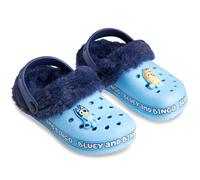 BlueY Sabot Enfant Fille Bingo Chaussons Enfant Hiver Doublure Polaire et Accent Décoratifs, Kawaii Jardin Chaussures à Enfiler (27 EU, Bleu Doublure Amovible)