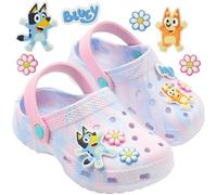 Bluey Sabots Enfants Sabot Jardin Bingo Chaussures Été Fille Garçon avec Charms Intérieur Extérieur Maison Plage Piscine (28 EU, Bluey Tie Dye)