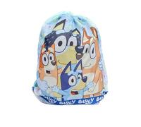 Bluey Sac à cordon de serrage pour enfants - Sac de gym et de natation pour garçons et filles, bleu, taille unique