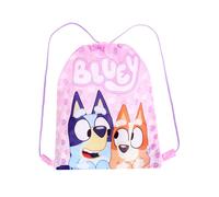 Bluey Sac à cordon pour fille - Rose - Sacs de natation pour enfants, kit PE, école ou sport - Sac à dos avec cordon de serrage avec bingo.