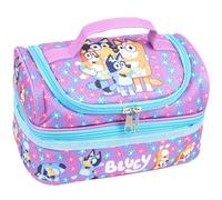 Bluey - Sac à déjeuner d'école pour enfants - Sac à goûter multi-compartiments pour chambre d'enfant de filles et garçons - Isolation thermique et grande capacité - Violet