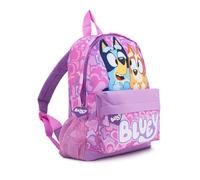 Bluey Sac à dos pour fille - Lilas - Sac à dos pour enfant Bingo, imprimé cœur, poche kangourou et bretelles rembourrées - Sac d'école pour enfants de 2 à 7 ans - Produit officiel