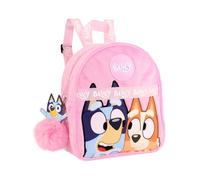 Bluey Sac à dos pour filles - Mini sac à dos officiel en fourrure rose | Sac à dos pour enfants avec bingo |