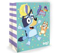 Bluey Sac cadeau idéal pour les fans de Bluey The Australian Heeler de tout âge, sac cadeau d'anniversaire, sous licence officielle et ressources responsables, taille 33 x 26 x 13,5 cm, multicolore