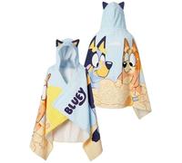 BlueY Serviette De Bain Enfant, Poncho De Bain Garçon avec Oreilles 3D, Peignoir Poncho Portable pour Piscine, Serviette Poncho Enfant, Blue, One Size