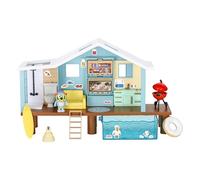 BlueY Set de Jeu La cabane de Plage de avec Figurine Exclusive de Portant Un Masque de plongée. Contient 10 éléments de Jeu et Une Feuille d’Autocollants.