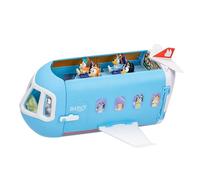 BlueY Set de Jeu modulable Avion 3 en 1, Transforme l’Avion en hôtel et en Bateau ! Set de Jeu Lieu de Vacances de 70 cm, Plus de 25 Sons et répliques, 15 éléments de Jeu, 2 Figurines Exclusives