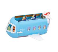 BlueY Set de Jeu modulable Avion 3 en 1, Transforme l’Avion en hôtel et en Bateau ! Set de Jeu Lieu de Vacances de 70 cm, Plus de 25 Sons et répliques, 15 éléments de Jeu, 2 Figurines Exclusives