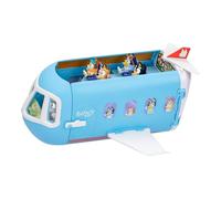 BlueY Set de Jeu modulable Avion 3 en 1, Transforme l’Avion en hôtel et en Bateau ! Set de Jeu Lieu de Vacances de 70 cm, Plus de 25 Sons et répliques, 15 éléments de Jeu, 2 Figurines Exclusives