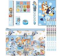 Bluey Set de papeterie scolaire EVA Etui avec crayons, règle & plus pour enfants