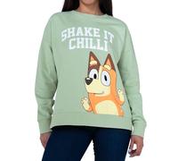 BlueY Sweat, Pull Chilli pour Femme, Sweat en Coton A Manches Longues, Vert L