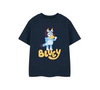 Bluey T-Shirt pour Enfants Dessin animé Bleu foncé | Tee-Shirt Graphique Unisexe à Manches Courtes et col Rond | Haut décontracté Classique uni | Vêtements de Personnage Bleu foncé pour Enfants