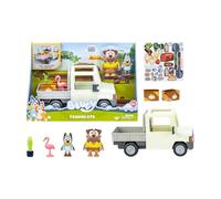 Bluey - Tradies Truck, Camion avec Figurine Conductrice, Accessoires Amusants comme boîte à Fruits, Flamant Rose, Plante et Autocollants, célèbre (BLY82000)