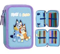 Bluey trousse à crayons 2 compartiments remplie Bingo Etui école enfants