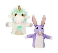Bluey Unicorse & Bob Bilby Lot de 2 marionnettes à main en peluche - Tissu doux de luxe de 20,3 à 22,9 cm, détails brodés, parfait pour les mains des tout-petits, jeu imaginatif, jouets officiels