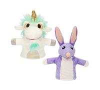 Bluey Unicorse & Bob Bilby Lot de 2 marionnettes à main en peluche - Tissu doux de luxe de 20,3 à 22,9 cm, détails brodés, parfait pour les mains des tout-petits, jeu imaginatif, jouets officiels