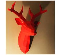 BLUEZY 3D Origami Papier Modèle, Papercraft Kit, Tête De Cerf De Papier, Décoration D'intérieur, Trophée De Papier, Cadeau, Origami 3D, Bricolage en Papier, Kit De Bricolaje, Puzzle 3D E