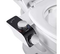 BLUEZY Bidet Multifonctionnel À Double Pulvérisation Chaud Et Froid, sans Électricité, Siège De Toilette Intelligent, Chasse, Fixation pour Siège De Toilette De Bidet Gauche, Jet Toilette WC