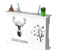 BLUEZY Boîte De Rangement Murale pour Routeur WiFi, Etagere pour Decodeur, Cache Box Internet, Cache Fil TV Mural Support Box Internet Étagere Mural Flottante Boîte De Stockage De Routeur A,S