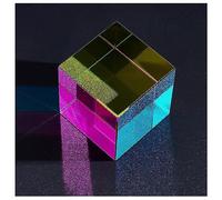 BLUEZY Cube de Couleur 50MM K9 Prisme en Verre Cube Spécial RVB Dispersion Prisme Multicolore Jouets Prisme Cristal Cube pour l'éducation Physique et la décoration de Bureau 5 * 5cm