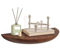 BLUEZY Étagère Murale en Bois Flottant Etagere en Bois Rustique avec Extrémité Arrondie Tablette Murale Etagere Flottante Murale Étagères De Présentation pour Salon Chambre À Coucher B,38cm