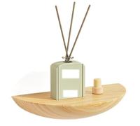 BLUEZY Étagère Murale en Bois Flottant Etagere en Bois Rustique avec Extrémité Arrondie Tablette Murale Etagere Flottante Murale Étagères De Présentation pour Salon Chambre À Coucher A,22cm