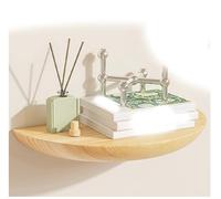 BLUEZY Étagère Murale en Bois Flottant Etagere en Bois Rustique avec Extrémité Arrondie Tablette Murale Etagere Flottante Murale Étagères De Présentation pour Salon Chambre À Coucher A,38cm