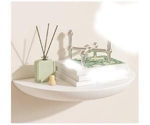 BLUEZY Étagère Murale en Bois Flottant Etagere en Bois Rustique avec Extrémité Arrondie Tablette Murale Etagere Flottante Murale Étagères De Présentation pour Salon Chambre À Coucher C,38cm