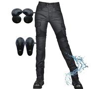 BLUEZY Jeans de moto pour femme moto coupe-vent imperméable pantalon de moto enduit, Femme Pantalon Moto avec 2 paires de coussinets amovibles pour protéger les hanches 4XL