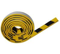 BLUEZY Mousse Protection en Caoutchouc, Coins De Protection D Angles Jaune Et Noire en Forme De L, 5M Autocollantes Mousse Antichoc, Protections d'angle De Portière pour Murs, Ateliers