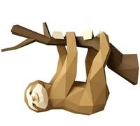 BLUEZY Origami 3D, Sloth on The Tree 3D Paper Model Animal Sculpture DIY Gift Sloth Origami Papercraft Wall Decor 3D Animal Head Not A Finished Model, Décoration D'intérieur D