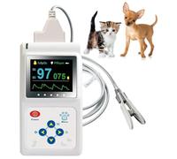 BLUEZY Oxymètre De Pouls Vétérinaire Portable, Moniteur De Fréquence De Pouls SPO2 pour Chat Et Chien Capteur SPO2 Oreille/Langue avec Sonde Et Câble USB pour Chien, Chat, Animaux De Compagnie