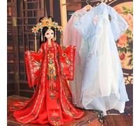 BLUEZY Poupée Chinoise 3D Orientale Belly Dancer Poupée 12 '' Antique Collectible Décoration Statue Poupée Chinoise Ancienne Robe pour Maison Accompagner Vacances Noël Jour Cadeau d'anniversaire C