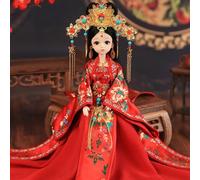 BLUEZY Poupée Chinoise 3D Orientale Belly Dancer Poupée 12 '' Antique Collectible Décoration Statue Poupée Chinoise Ancienne Robe pour Maison Accompagner Vacances Noël Jour Cadeau d'anniversaire A