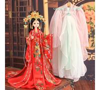 BLUEZY Poupée Chinoise 3D Orientale Belly Dancer Poupée 12 '' Antique Collectible Décoration Statue Poupée Chinoise Ancienne Robe pour Maison Accompagner Vacances Noël Jour Cadeau d'anniversaire B