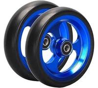 BLUEZY Roue De Fauteuil Roulant Roue Avant Roue Silencieuse roulettes Avant De 4/5 Pouces, Roue De Remplacement Antidérapante en PU, Pneu Solide pour Fauteuil Roulant D,5in