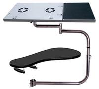 BLUEZY Support Plateau Clavier Ordinateur Plateau Clavier Pince Chaise Support Clavier Réglable À 360 ° avec Ventilateur USB Pince d'arbre Chaise en Acier Support Clavier Paresseux B