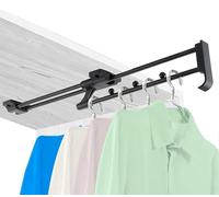 BLUEZY Tringle Penderie Escamotable, Extractible Porte Pantalon Coulissant, Barre Telescopique Tringle Coulissante Penderie, Accessoire Dressing pour Suspendre Les Vêtements 45cm