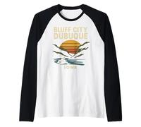 Bluff City Dubuque Chemise Iowa Steamboat Sunset Retro Manche Raglan