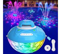 Blufree Haut-parleur de piscine Bluetooth avec lumière colorée de fontaine de piscine, haut-parleur flottant 3 en 1, son puissant, 10 000 mAh IP68, haut-parleurs sans fil pour jacuzzi, Bluetooth 5.4