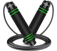 Blukar Corde à Sauter, Speed Jump Rope Réglable pour Hommes & Femmes | Roulements à Billes en Acier, Poignées Antidérapantes en Mousse, Câble en Acier pour Fitness, Crossfit, Sport, Boxe, GYM -3M